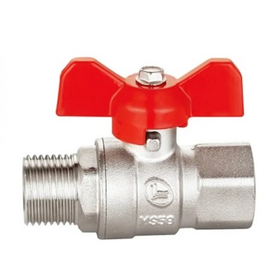 Кран латунный шаровый 3/4" резьба В/Н ручка бабочка Double-lin (78-060)